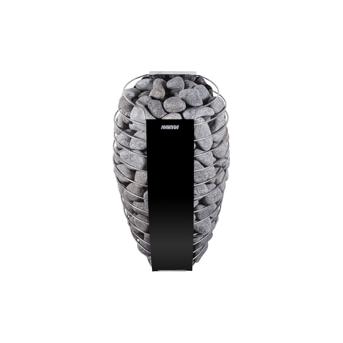 Harvia Spirit SP60E 6 kW black electric sauna heater filled with round olivine diabase stones