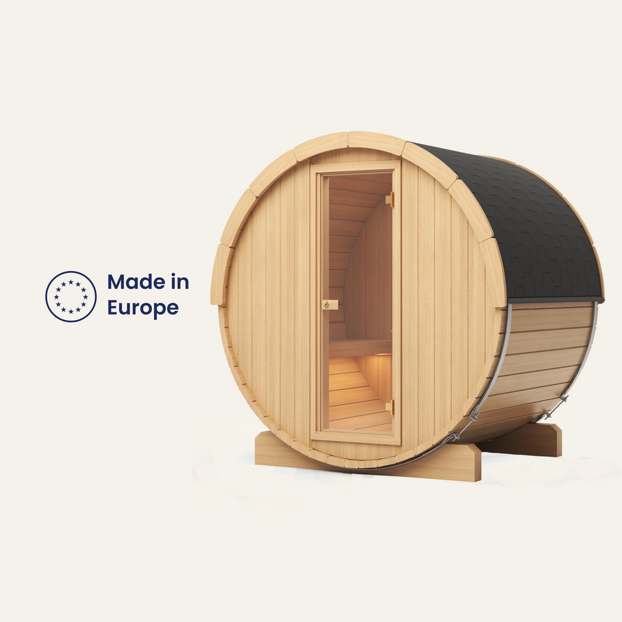 PlusLife Arc barrel sauna, made in Europe