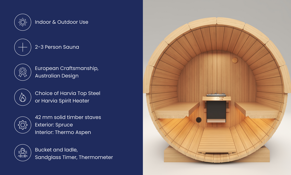 Arc Natural Barrel Sauna x Ice Bath