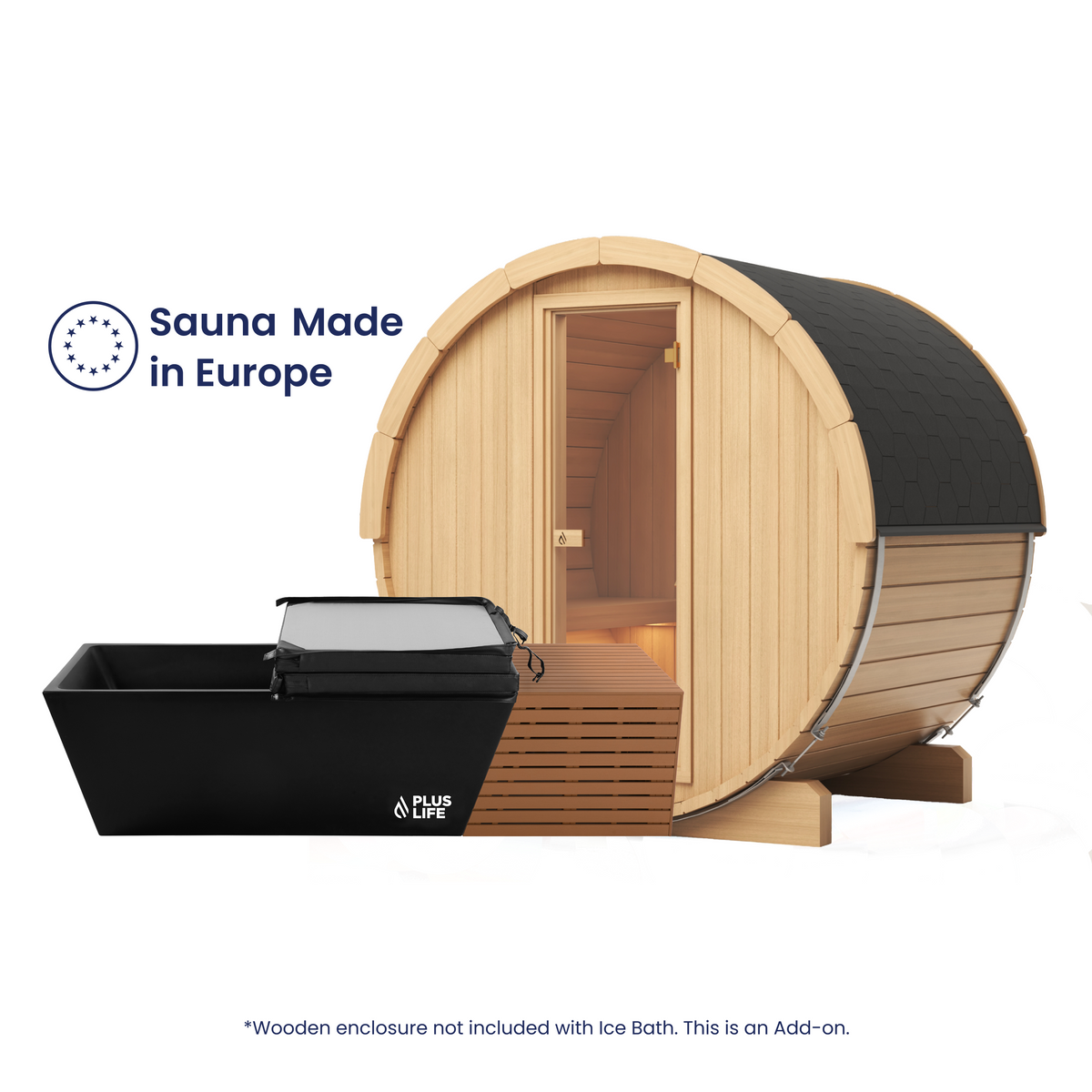 Arc Natural Barrel Sauna x Ice Bath