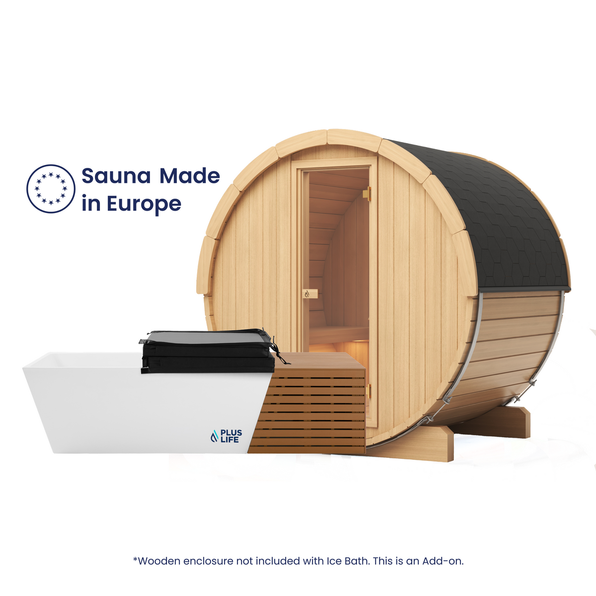 Arc Natural Barrel Sauna x Ice Bath
