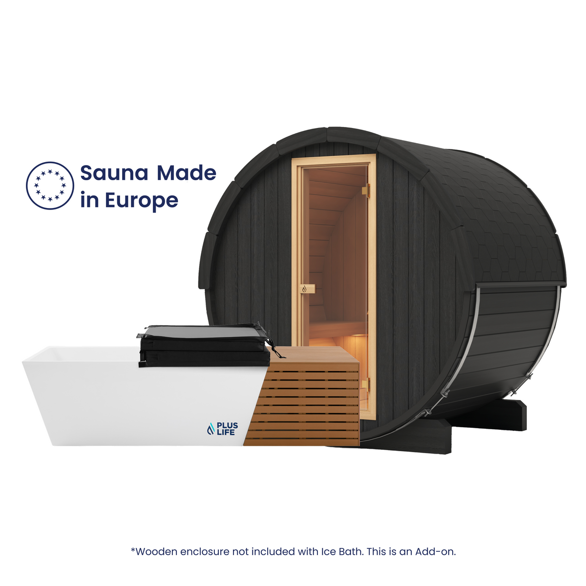 Arc Natural Barrel Sauna x Ice Bath