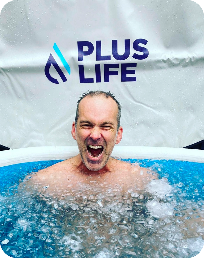 Ross Pollard in a PlusLife ice bath